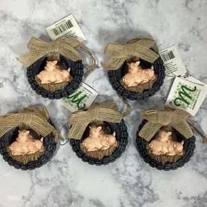 Christmas Pig Tire Swing Ornament Midwest Seasons Cannon Falls New Tags 5 Farm